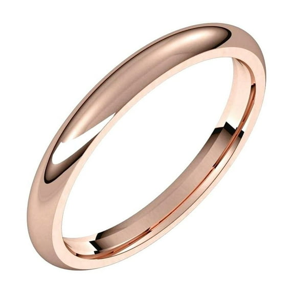 14k Rose Gold 2.5mm Polished Comfort-Fit Band Ring Size 7 Ring for Women and Men - 4.0 Grams