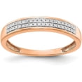 thumbnail image 1 of 14k Rose Gold 2-row Diamond Band - Ring Size 7.0 Natural Diamonds, 1 of 8