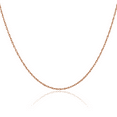 thumbnail image 1 of 14K Solid Rose Pink Gold 0.7mm Rope Chain Twisted Link Necklace, 1 of 4