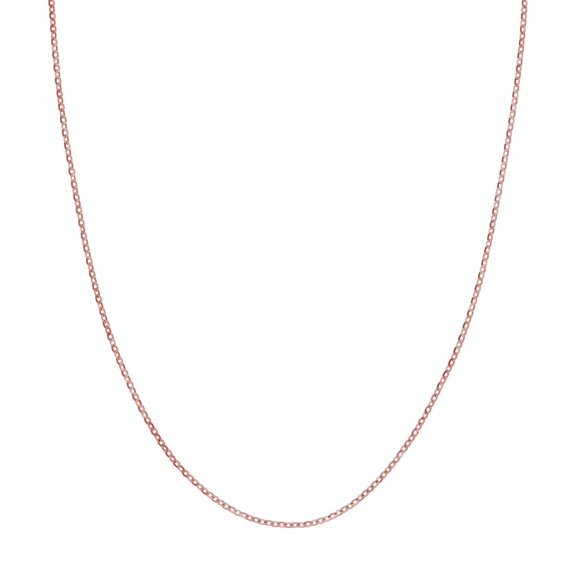 14k Rose Gold 2mm Crystal Sparkle-Cut Cable Chain Necklace Lobster Lock Closure 16 Inch Chain Necklace for Women and Men