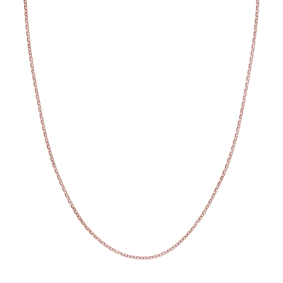 14k Rose Gold 2mm Crystal Sparkle-Cut Cable Chain Necklace Lobster Lock Closure 20 Inch Chain Necklace for Women and Men