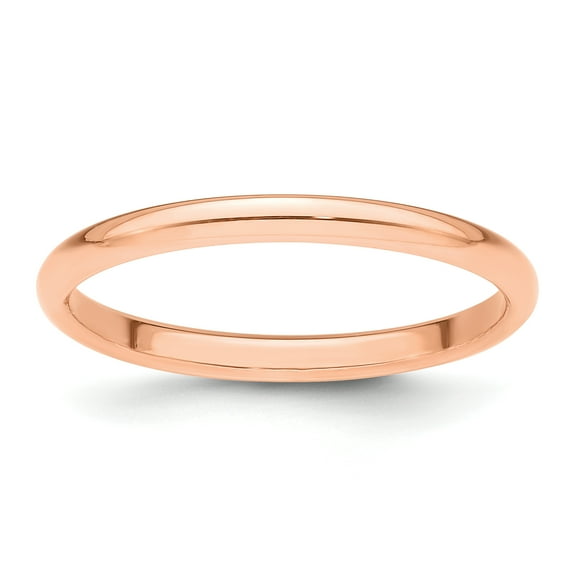 14k Rose Gold 2mm Half Round Wedding Band Size 10.5 RHR020