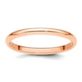 thumbnail image 1 of 14k Rose Gold 2mm Half-round Wedding Band Ring Size 7 Wedding Band for Women and Men - 1.4 Grams, 1 of 2