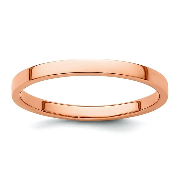 14k Rose Gold 2mm Ltw Flat Band Ring Size 5.5 Ring for Women and Men - 1.5 Grams