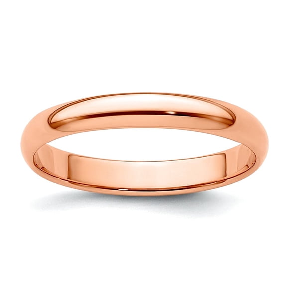 14k Rose Gold 3mm Ltw Half Round Band Ring Size 8 Ring for Women and Men - 2.0 Grams