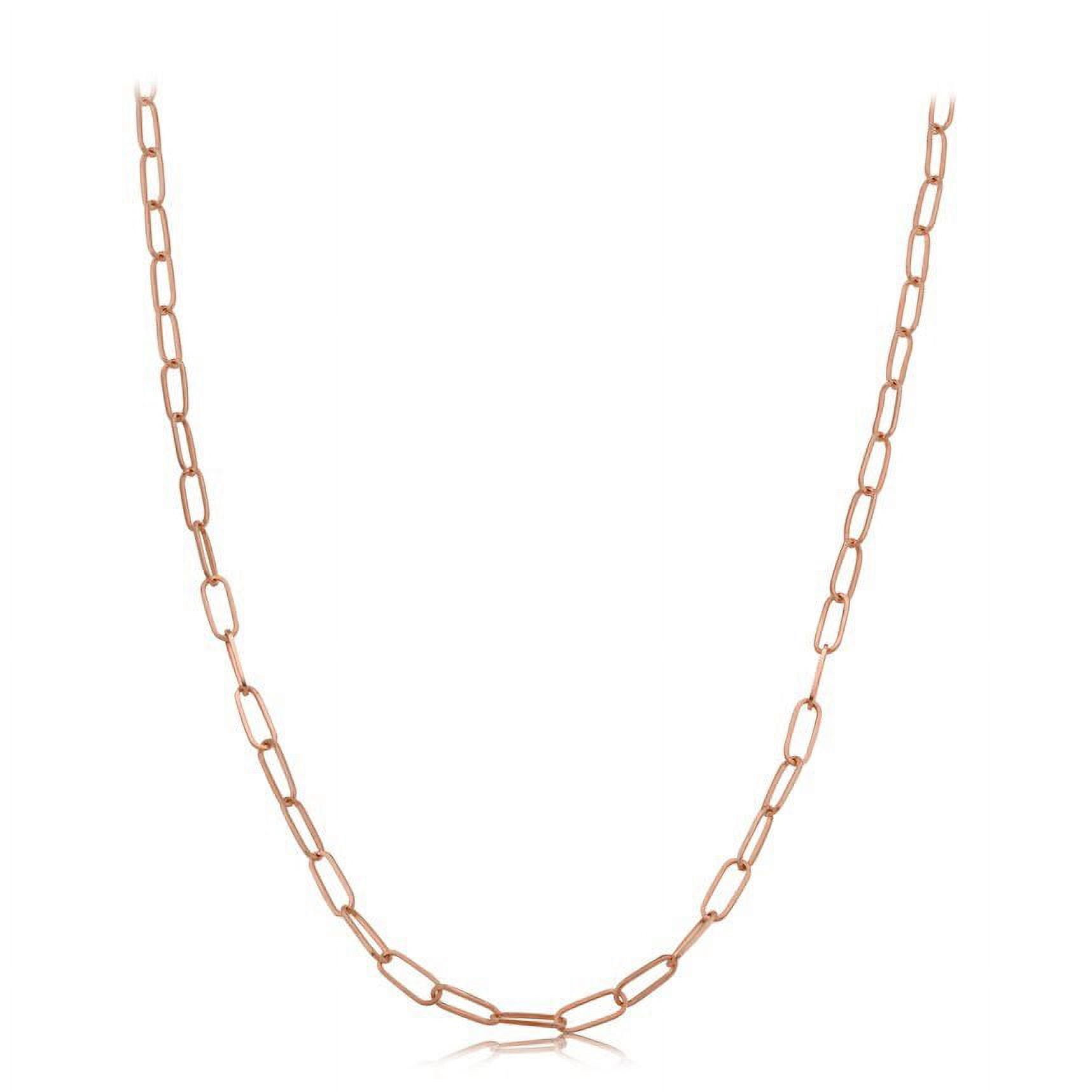 14k Rose Gold 3mm Paper Clip Link Necklace (16")