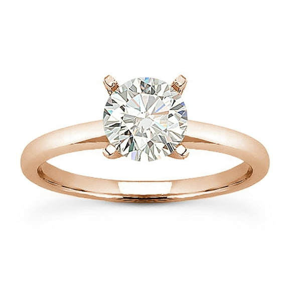 14k Rose Gold 4 Ct Round Moissanite Women Stud Rings Sizes 5-10 Plated by Paris Jewelry