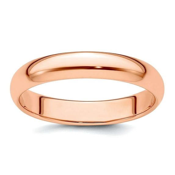 14k Rose Gold 4mm Half-round Wedding Band Ring Size 5 Wedding Band for Women and Men - 3.0 Grams
