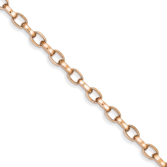 14k Rose Gold 5.0mm Fancy Link Bracelet