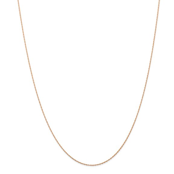 14k Rose Gold .5 mm Cable Rope Chain Necklace (carded) - .5 Grams - 24 Inch