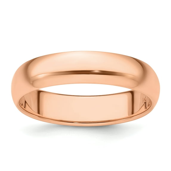14k Rose Gold 5mm Half Round Wedding Band Size 12.5 RHR050