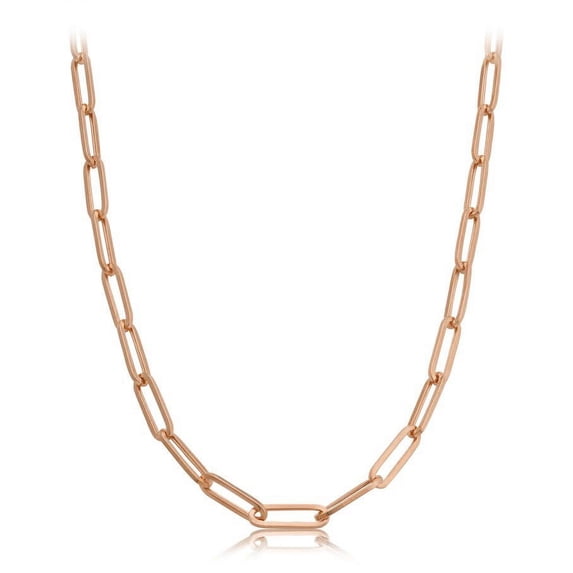 14k Rose Gold 5mm Paper Clip Link Necklace (15")