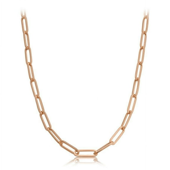 14k Rose Gold 5mm Paper Clip Link Necklace (24")