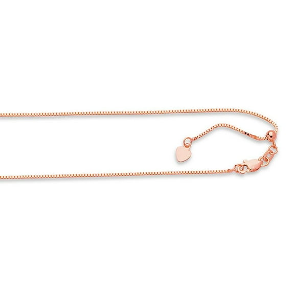 14k Rose Gold .85mm Adjustable Box Necklace - 3.3 Grams - 22 Inch