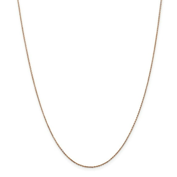 14k Rose Gold .8mm Sparkle-Cut Cable Chain Necklace - 20 Inch