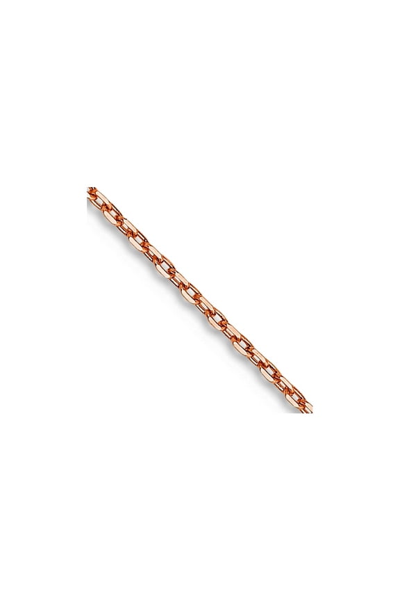 14k Rose Gold .8mm Sparkle-Cut Cable Chain Necklace 30 Inch Chain Necklace for Women and Men