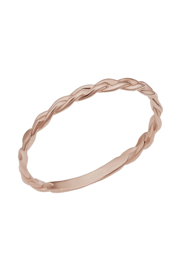 Au Naturale 14k Rose Gold Braided Band Ring for Women (size 5 - 8)