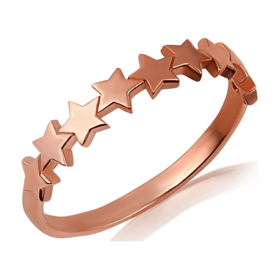 14k Rose Gold Celestial Star Cluster Band Ring (Size 10)