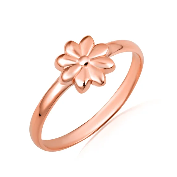14k Rose Gold Daisy Flower Ring (Size 11)
