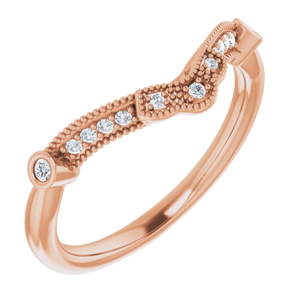 14k Rose Gold Diamond Matching Bridal Wedding Engagement Anniversary ...