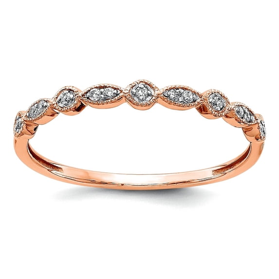 14k Rose Gold Diamond Ring Size 6.75 Ring for Women - .06 dwt
