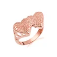 thumbnail image 1 of 14k Rose Gold Double Heart Nugget Ring (Size 5.75), 1 of 4