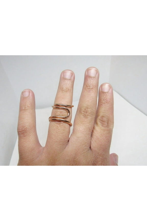14k Rose Gold Fill Splint Ring | Adjustable Mallet Finger and Boutonniere Finger Splint | Lateral Deviation Correction Ring | Rheumatoid Arthritis & Arthritis Support