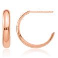 thumbnail image 1 of 14K Solid Rose Pink Gold Small Hoop Earrings, 1 of 10