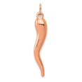 thumbnail image 1 of 14k Rose Gold Italian Horn Charm 5mm Wide 5mm Thick Pendant Necklace for Women - .6 Grams, 1 of 2