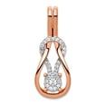 thumbnail image 1 of 14k Rose Gold Lab Grown Diamond Knot Slide Pendant Necklace 25.17mm Long Pendant for Women, 1 of 2