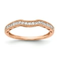 thumbnail image 1 of 14k Rose Gold Lab Grown Diamond Milgrain Edge Contour Wedding Band / Anniversary Ring 1/4 Ct., 1 of 7