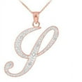 thumbnail image 1 of 14k Rose Gold Letter Script "Y" Diamond Initial Pendant Necklace :  Pendant only, 1 of 1