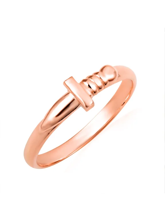 14k Rose Gold Medieval Sword Dagger Ring (Size 9.5)