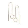thumbnail image 1 of 14k Rose Gold Open Disc Threader Earrings - 1.2 Grams, 1 of 3
