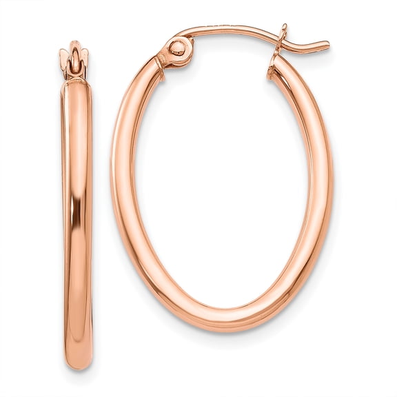 14k Rose Gold Oval Hoop Earrings 14k Rose Gold Earrings