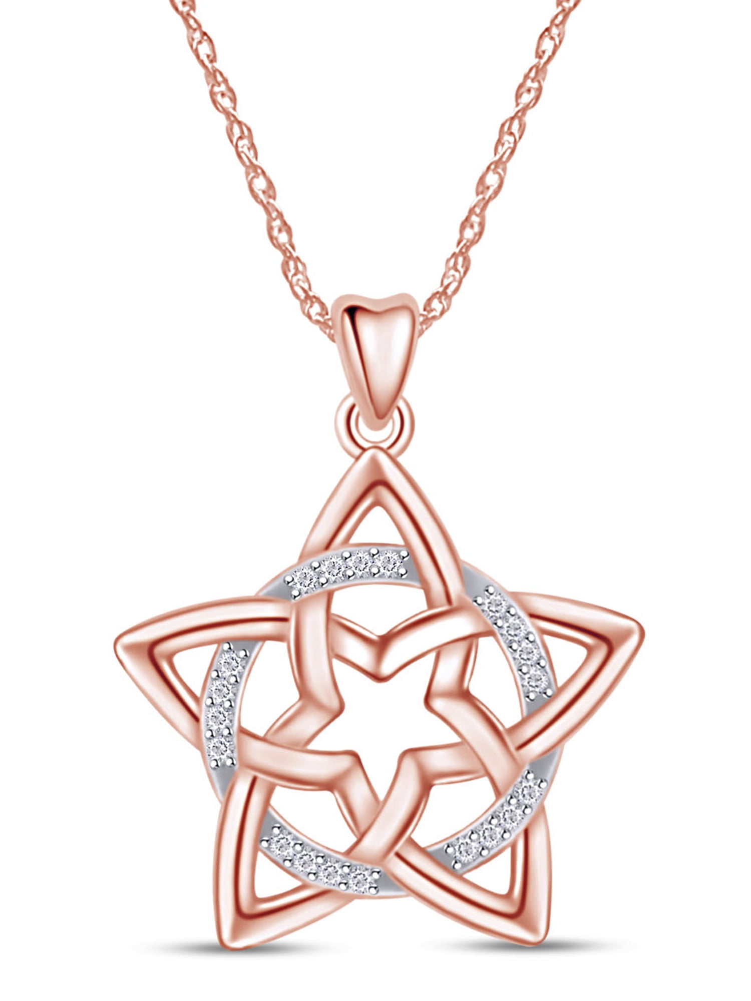 14k Rose Gold Over Sterling Silver Round Cut Cubic Zirconia In