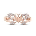 thumbnail image 1 of AFFY 14k Rose Gold Over Sterling Silver Round Cut White Cubic Zirconia Butterfly Engagement Wedding Ring For Women Ring Size-9.5, 1 of 6