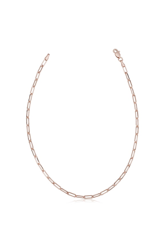 Au Naturale 14k Rose Gold Paperclip Link Chain Bracelet (2.5 mm, 7 inch)