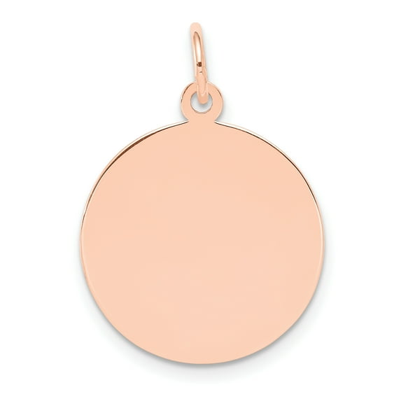 14k Rose Gold Plain .009 Gauge Round Engravable 18mm Disc Charm XRM136/09