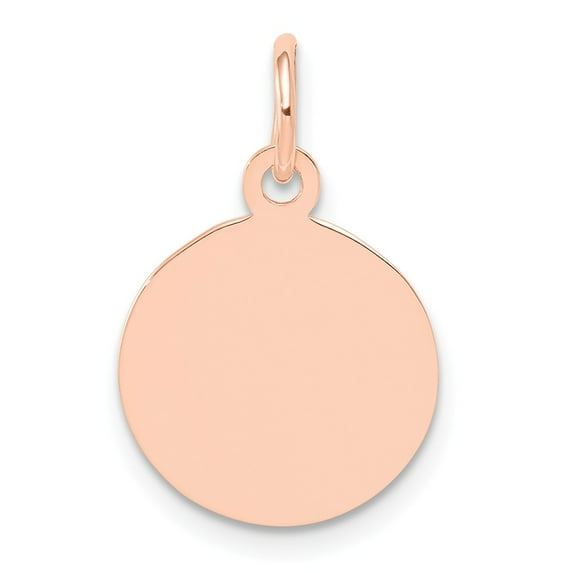 14k Rose Gold Plain .011 Gauge Circular Engraveable Disc Charm Pendant
