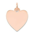 thumbnail image 1 of 14k Rose Gold Plain .018 Gauge Engraveable Love Heart Disc Charm 18x14mm Wide Pendant Necklace for Women, 1 of 2