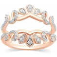 thumbnail image 1 of 14k Rose Gold Plated 925 Sterling Silver Enhancer Wrap Engagement Ring For Women Round Cut White Moissanite Diamond, 1 of 2