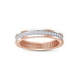 thumbnail image 1 of 14k Rose Gold Plated 925 Sterling Silver Round Cut Sparkling White Cubic Zirconia Full Eternity Men's Anniversary Wedding Band Ring Ring Size-10, 1 of 1