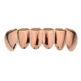 thumbnail image 1 of 14k Rose Gold Plated Grillz Bottom Lower Teeth Plain Six Tooth Hip Hop Grills, 1 of 3