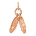 thumbnail image 1 of 14k Rose Gold Polished 3-D Moveable Ballet Slippers Charm Pendant, 1 of 4