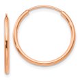 thumbnail image 1 of 14k Rose Gold Polished Endless Tube Hoop Earrings, 1 of 3