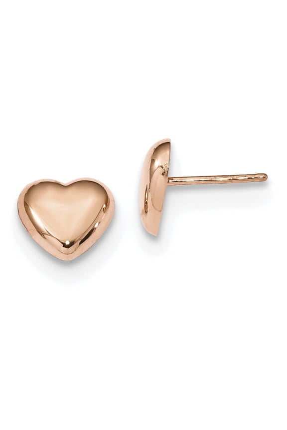 14k Rose Gold Polished Heart Post Earrings TH968R (0.81 grams|7.85MM x 8.6MM)