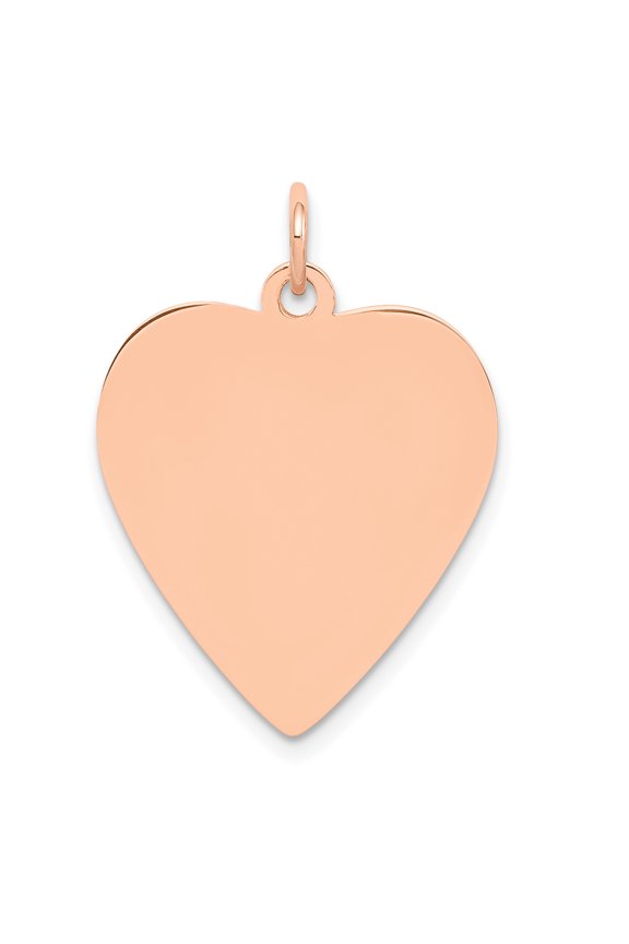 14k Rose Gold Polished Heart Shaped Disc Charm Pendant