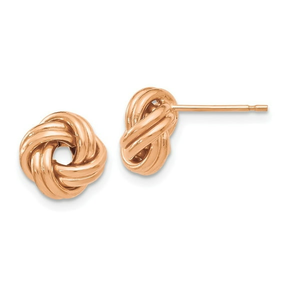 14k Rose Gold Polished Love Knot Post Earrings - 1.0 Grams - Measures 9x9mm Wide