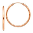 thumbnail image 1 of 14k Rose Gold Polished Round Endless 2mm Hoop Earrings 29.5x29.8mm Wide 2mm Thick Hoop Earring for Women, 1 of 2